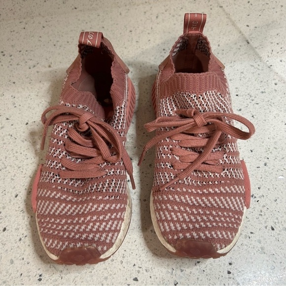 Adidas Womens NMD R1 Primeknit Pink Running Shoes - Picture 8 of 13